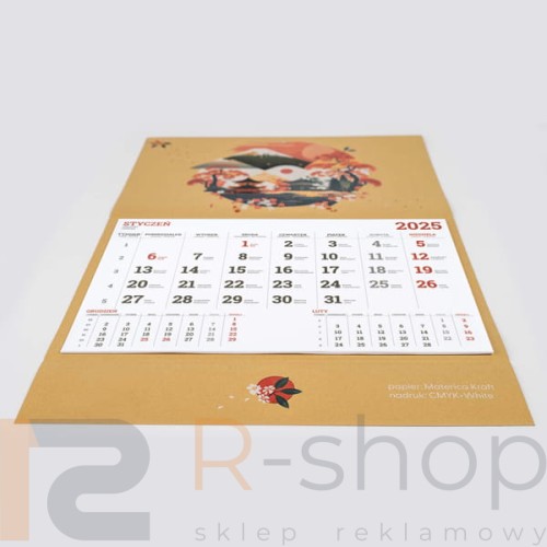 Kalendarz jednodzielny ECO płaska główka 2026 Twój projekt